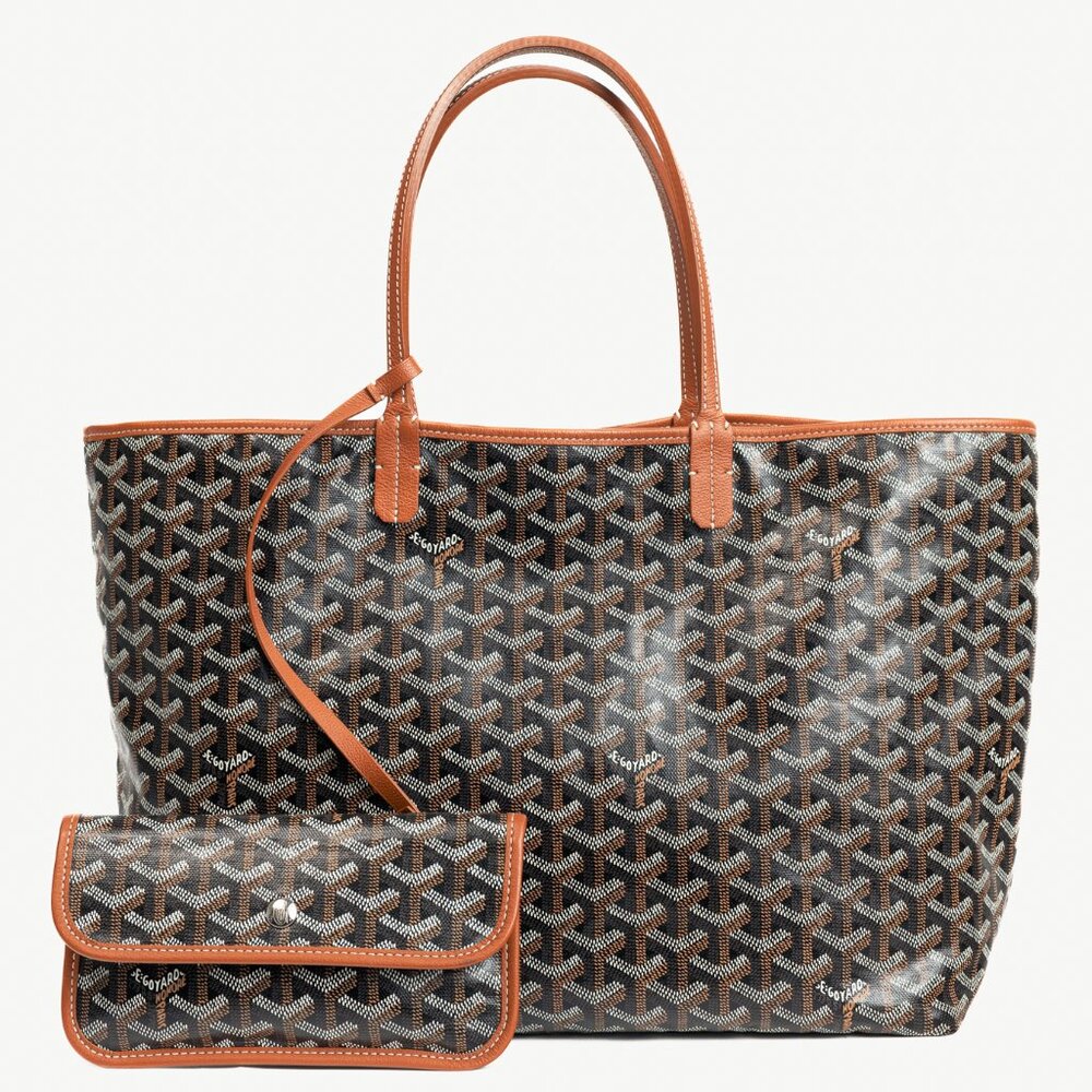 Goyard Saint Louis PM Black Goyardine Canvas Tote